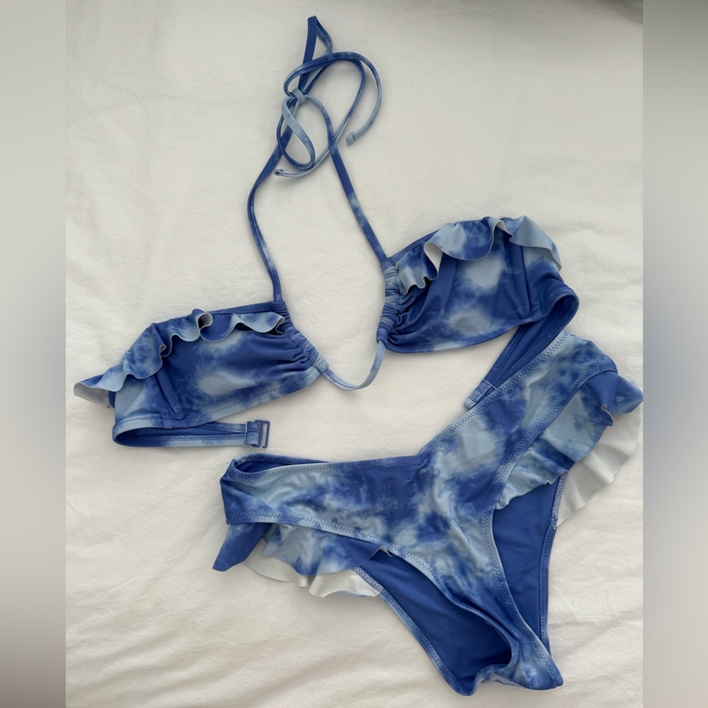 Aerie Ruffle Blue Bikini